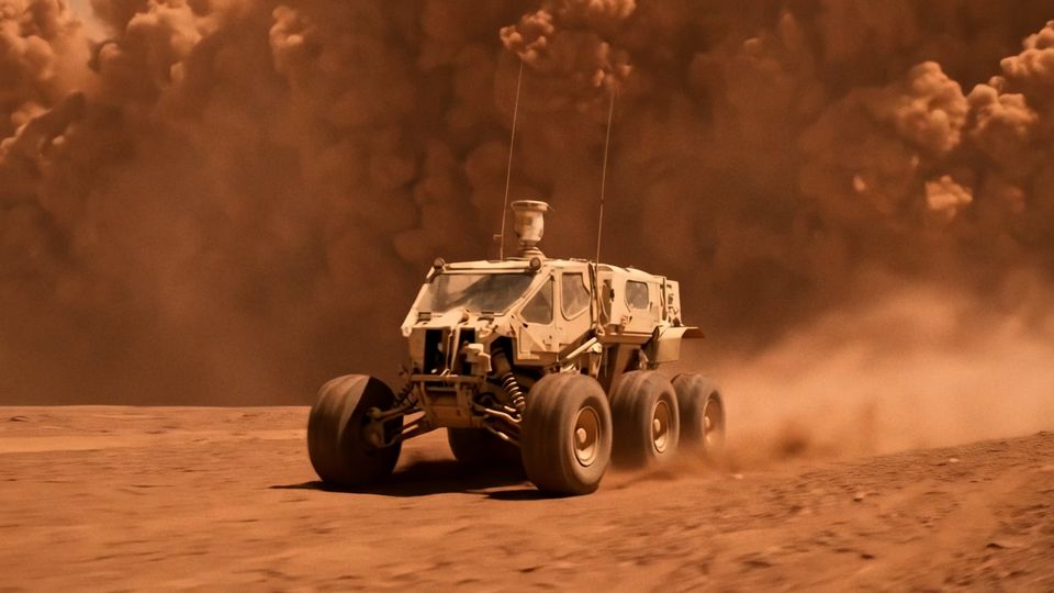 Rover in a dust storm
