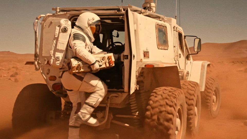 Rover crossing the surface